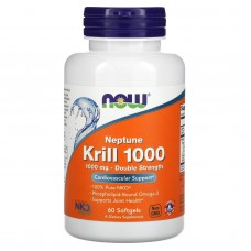 NOW Foods, Крилевый жир Neptune Krill 1000, двойная эффективность, 1000 мг, 60 мягких желатиновых капсул NOW Foods, Крилевый жир Neptune Krill 1000, двойная эффективность, 1000 мг, 60 мягких желатиновых капсул